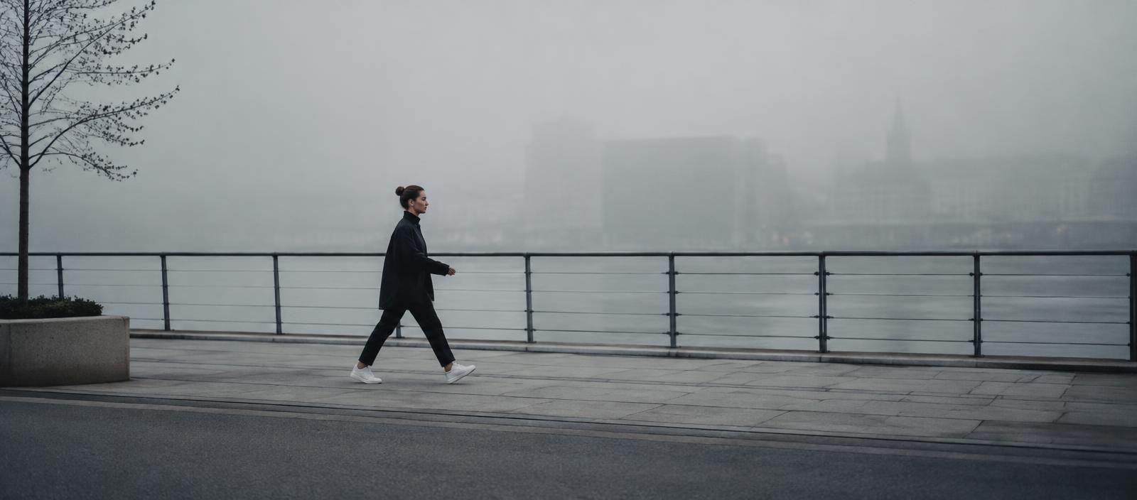 Person walking briskly